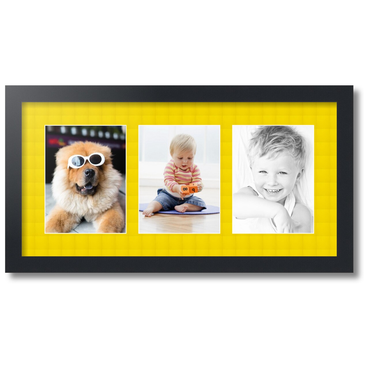 ArtToFrames Collage Photo Picture Frame with 3 - 6x8 inch Openings, Framed in Black with Over 62 Mat Color Options and Plexi Glass (CSM-3926-782)